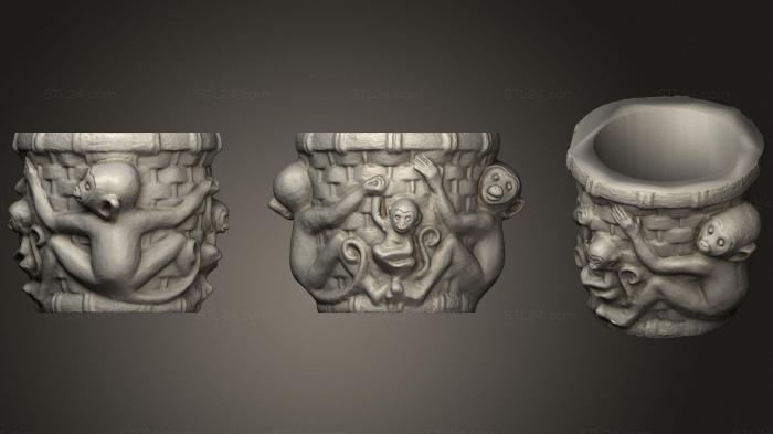 Vases (Monkey, VZ_0825) 3D models for cnc